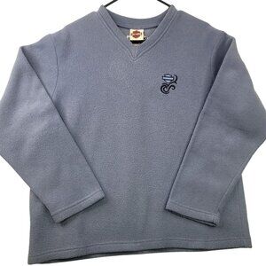 Harley-Davidson Doolin's Fleece Sweatshirt Sz XL Blue USA Logo Casual Edgy Layer